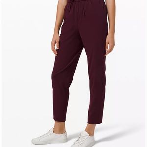 Lululemon Stretch High-Rise Pant 7/8 Length in color Cassis (maroon)